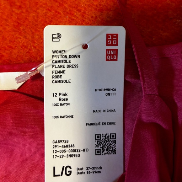 Uniqlo pink button down camisole flare maxi dress NWT - Picture 5 of 7